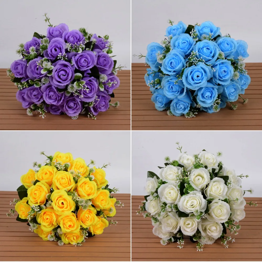 

18 Heads Real Happy Flower 8 Colors Photography Photo Gift Valentine's Day Flowers Mini Crystal Grass Bouquet Home Decorative