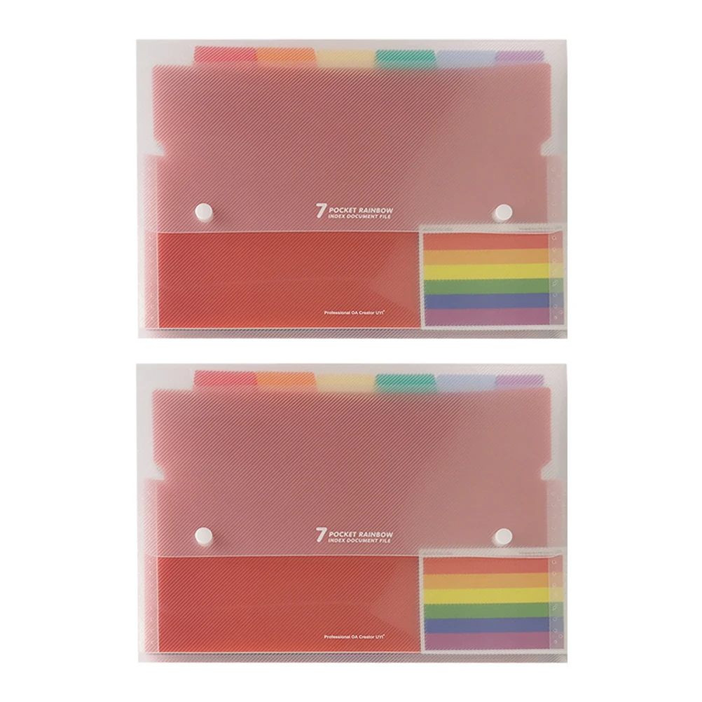 

Plastic File Folder with 7 Pockets Button Closure Document Organizer for Home Office School Use Expanding Folder