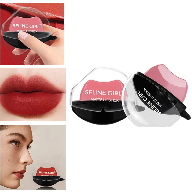 Squeeze Into Lazy Lipstick Lip-shaped Lipstick Moisturizing Matte Lip Makeup Tint Waterproof Nonstick Cup Lipgloss