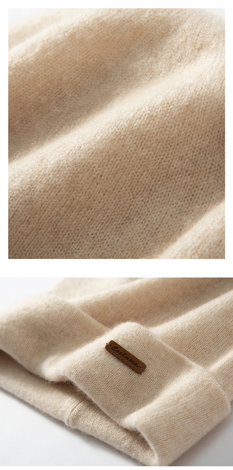100 % Kaschmir, 2-lagige Mützen, solide Strickmützen, Unisex-Mütze, lässig, für Herren, Neujahr, Sonderpreis, Basic, weich, Damen, warme Haarmütze – Detail 9