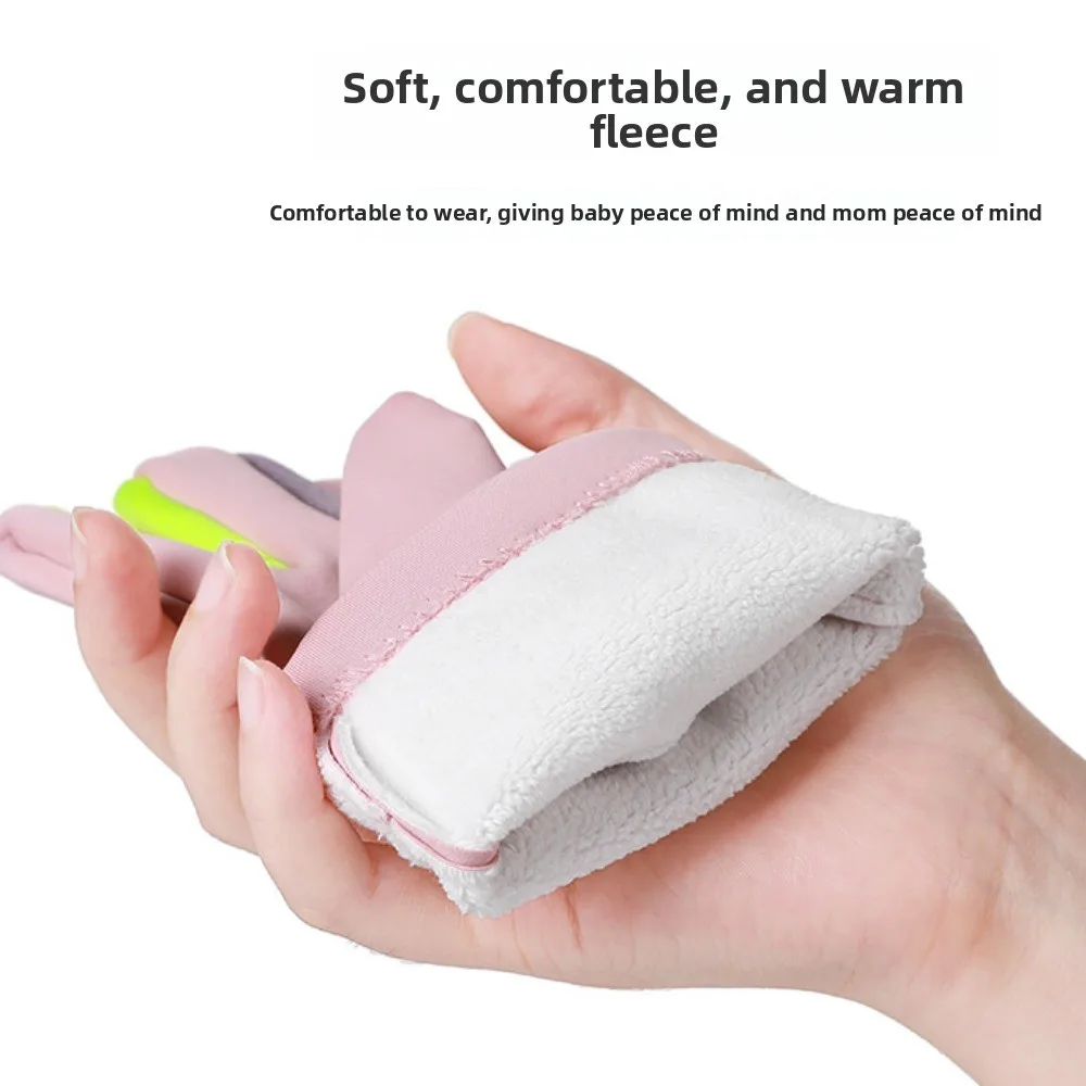 

Cartoon Dinosaur Warm Gloves Night Luminous Windproof Winter Cycling Gloves Cold Proof Waterproof Children's Outdoor Gloves