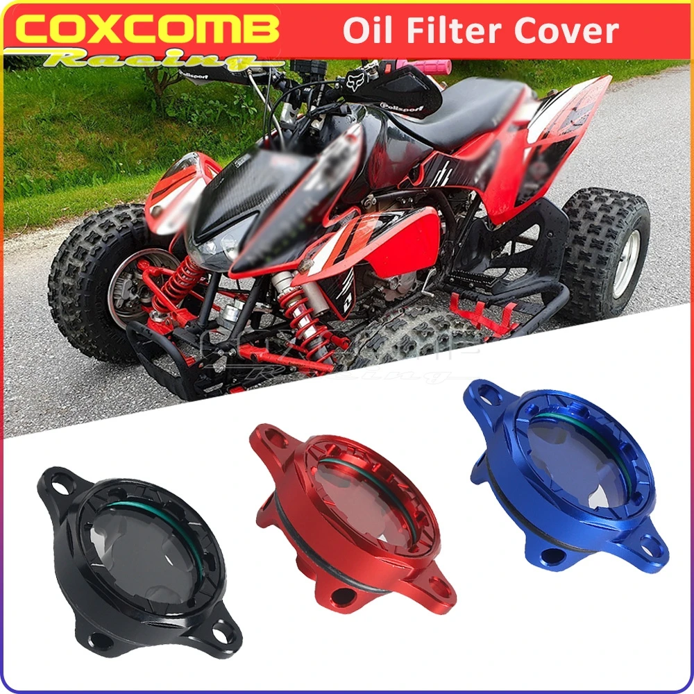 

Motorcycle Engine Oil Filter Clear Cover Dirt Bike Filter Cap Guard For Honda TRX 450R 450ER TRX450R TRX450ER CRF450R CRF450X