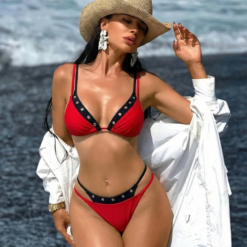 

New Women's Two-Piece Bikini Set 2026 Summer Fashion Sexy High Waist Push Up Swimwear Bathing Suit