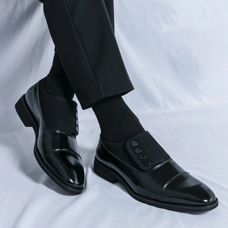 

Pointed Leather Loafers Shoes Men Office Comfortable Man Casual Shoes Luxury Classic Retro Style Designer Elegant Business Shoes