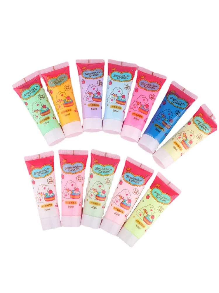 Colle crème de simulation pour étui de téléphone, pince à cheveux Guka, accessoires de bricolage, matériel fait main GT, vente en gros, 12 couleurs, lot, 50ml