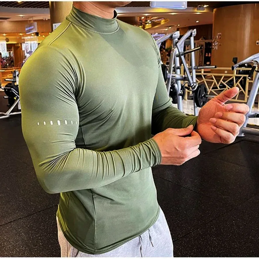 FitnessT-shirt Men Compression Shirt Quick Dry Training Wear Gym Running Long Sleeve Tees Top