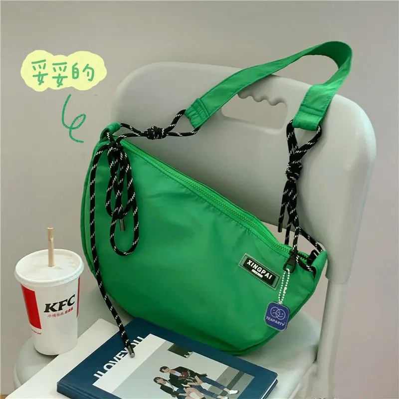 Unisex Bag New Waterproof Nylon Dumpling Bag Female Korean Version Solid Color Large-capacity Shoulder Messenger Bag Male