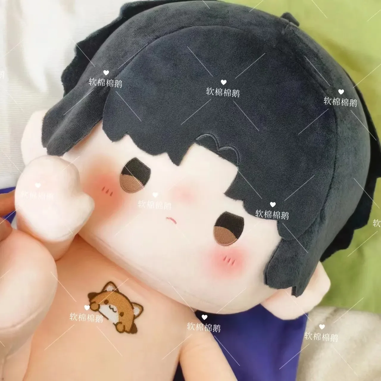 40CM Anime Jiang Tian Cosplay  Handsom Black hair  Soft  Plush Doll Body Dress Up Stuffed Sitting Posture Pillow Cushion