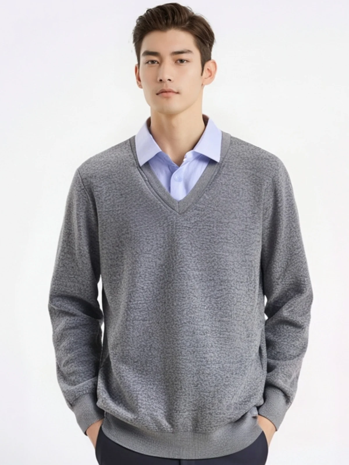 

Утепленная флисовая рубашка с длинным рукавом, повседневная, теплая, модная, в городском стиле, для молодых мужчин