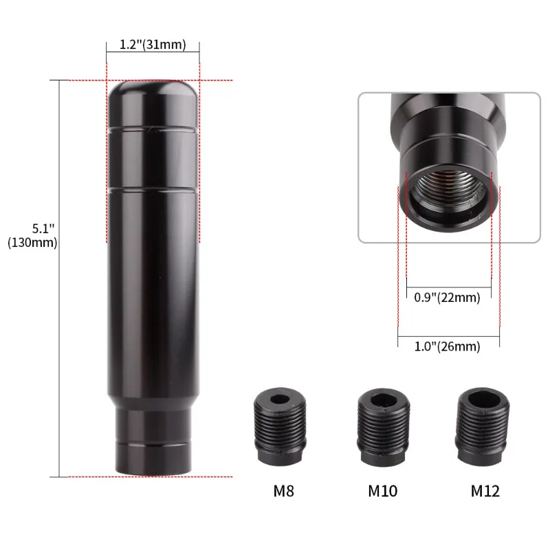 ملحقات تعديل السيارة 13 سنتيمتر سبائك الألومنيوم والعتاد رئيس التحول عصا اليد ، موجة عصا رئيس والعتاد مقبض رئيس مقبض ذراع السرعة