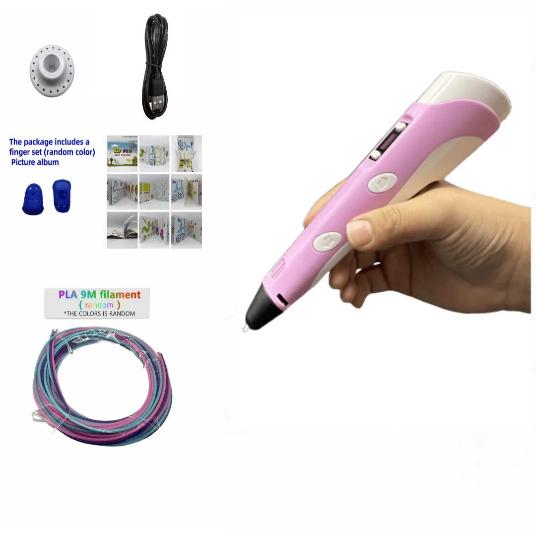 3D P1 3D-printpen met display - Inclusief 3D-printpen, kleurrijke PLA-filamenten, 3D-pennenset voor kindercadeau