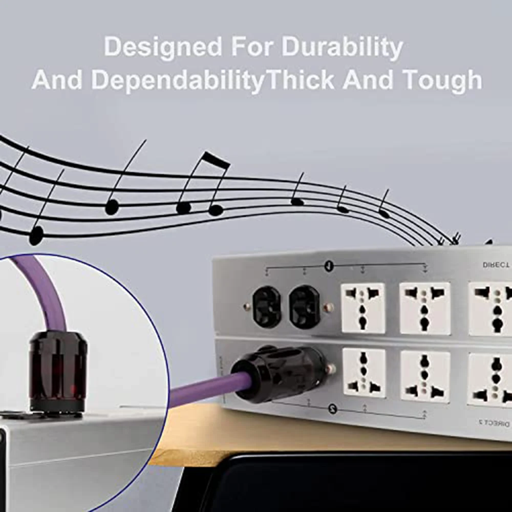 Высококлассный 6N медный аудиокабель D507 с позолоченным штекером питания США и штекером IEC C15, кабель питания переменного тока