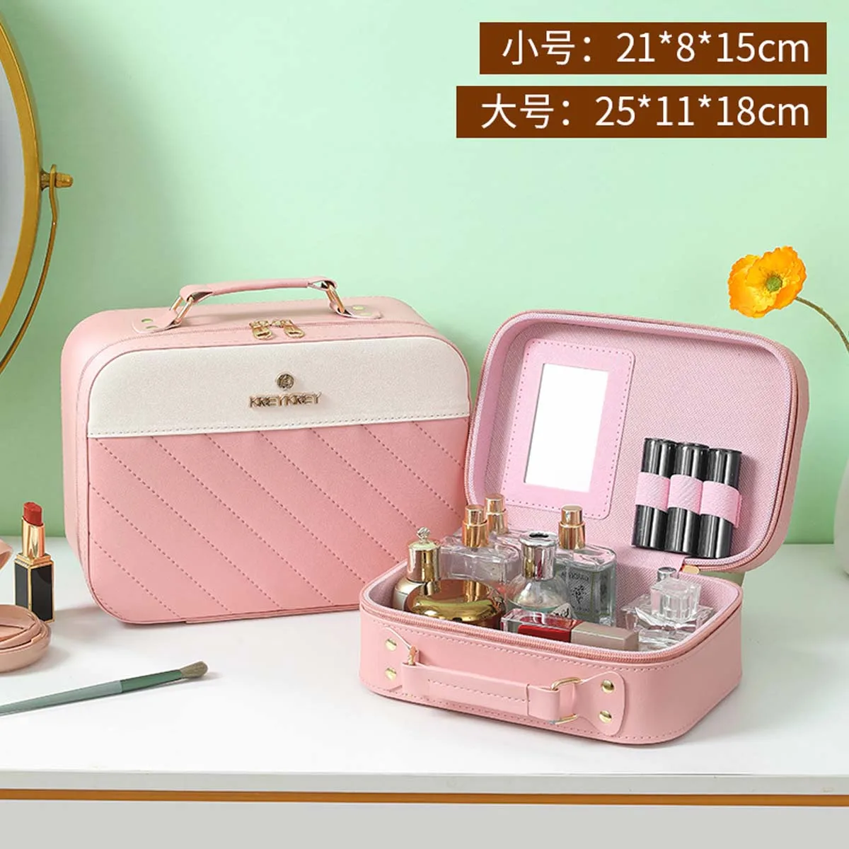 Manufacturers wholesale cosmetic bags High appearance level portable large capacity storage bag Travel hand gift makeup case