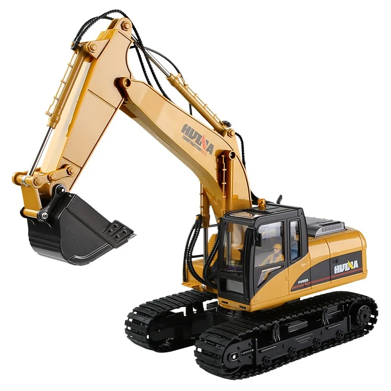 Huina 2.4G alloy electric remote control engineering vehicle excavator bulldozer flatbed children's toys