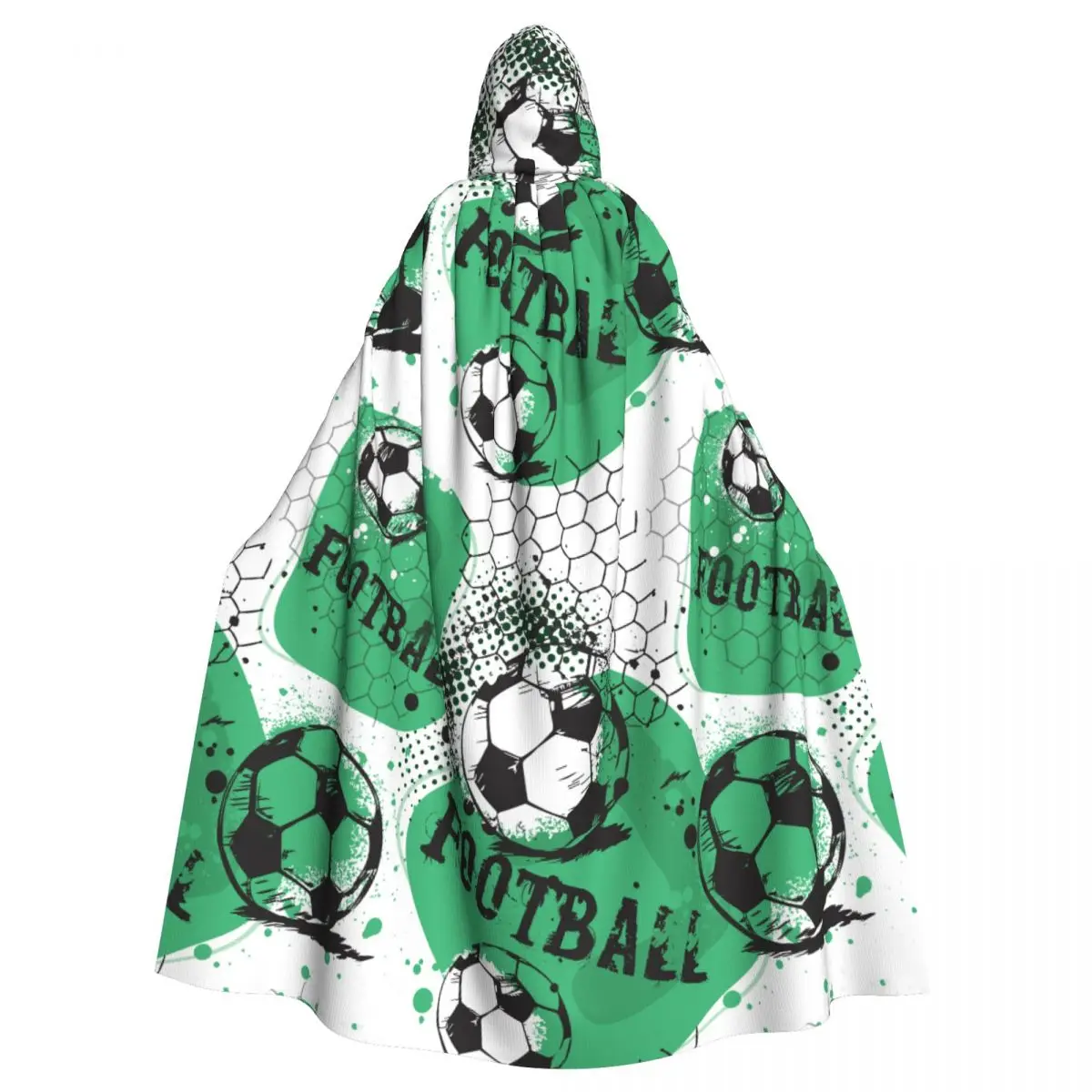 Abstract Football Grunge Urban Pattern Unisex Adult Cloak with Hood Long Witch Costume Cosplay