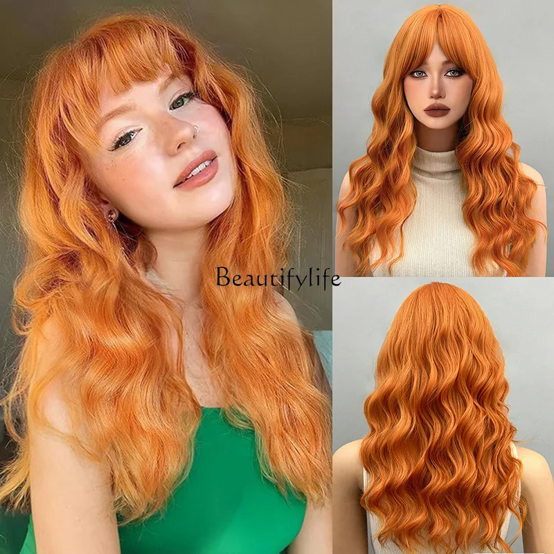 

Wig Woman Mechanism Chemical Fiber Medium Split Long Curly Hair Fashion Lady
