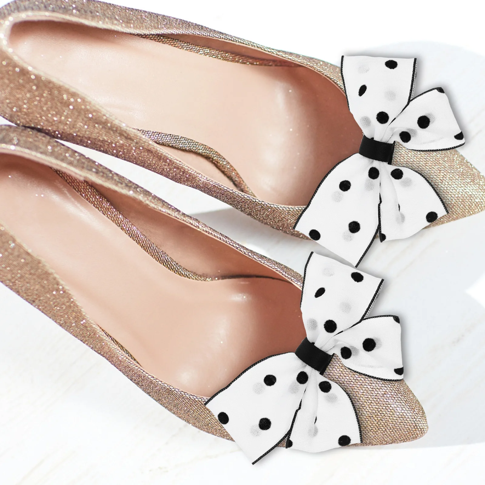 

2Pcs Romantic Bow Shoe Clips Durable Zinc Alloy Easy to Use Clipon Wedding Bridal Accessories Bows for Shoes Shoe Bows