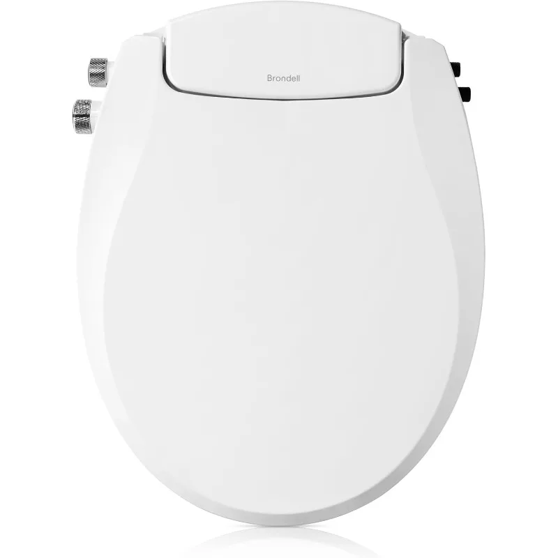 Brondell Bidet Toilet Seat, Non-Electric Swash Bidet, Dual Temperature, Fits Round Toilets, White – Dual Nozzle System