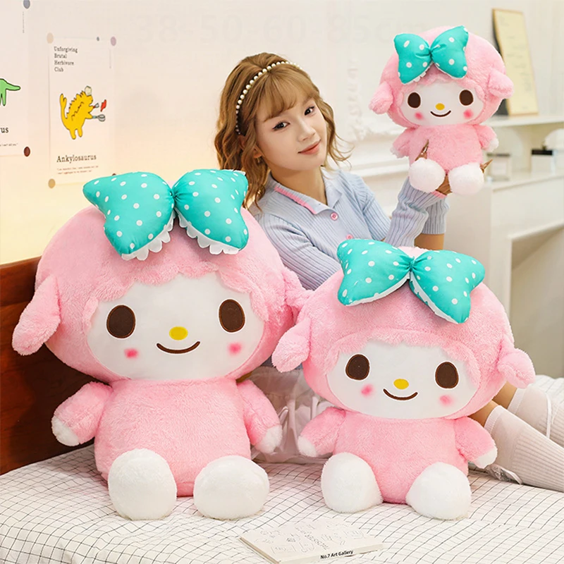 Cute My Melody Pink Lamb Plush Toy Stuffed Animal Doll for Kids Birthday Christmas Gift for Girls Cuddly Soft Playtime Companion