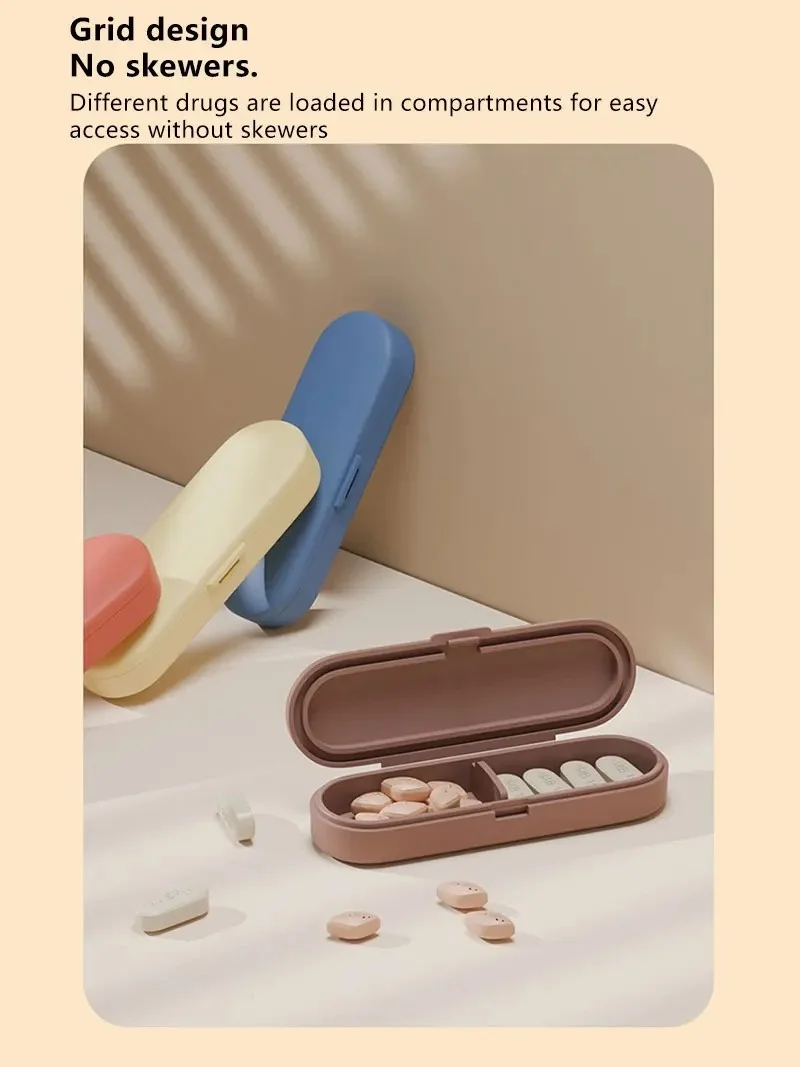 Mini Tragbare Pillen-Aufbewahrungsbox mit 1/2 Fächern, Medikamenten-Organizer, Reise-Pillenetui für Vitamine, Fischöle, Medikamentenaufbewahrung – Detail 5