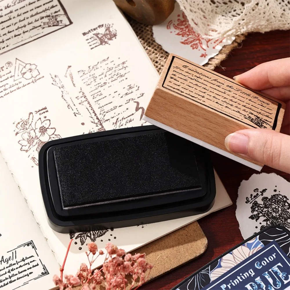 แบบพกพาหมึกที่มีสีสัน Pad รูปสี่เหลี่ยมผืนผ้าโรงเรียนอุปกรณ์เสริม Self Ink Stamp ใช้งานง่าย Inkpad สําหรับ Planner แสตมป์สมุดภาพ