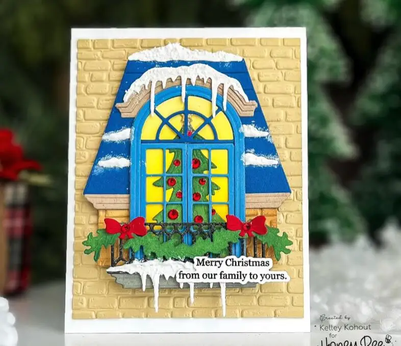 New Christmas House Front Porch Collection Cutting Dies For DIY Scrapbook Craft Decoration Template Supplies Greeting Card 2024