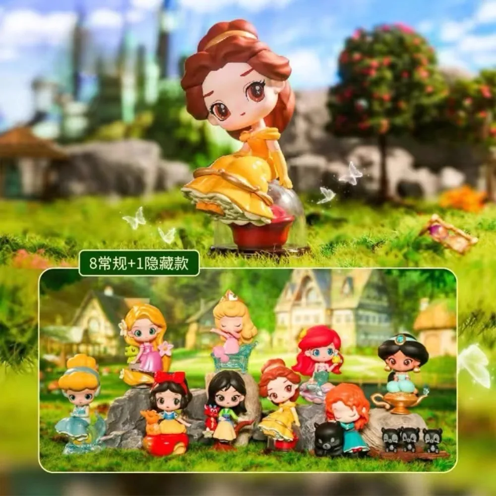 

Genuine Disney Princess Fairy Tale Town Blind Box Cartoon Figure Snow White Ariel Model Toys Desktop Ornament Girl's Gift