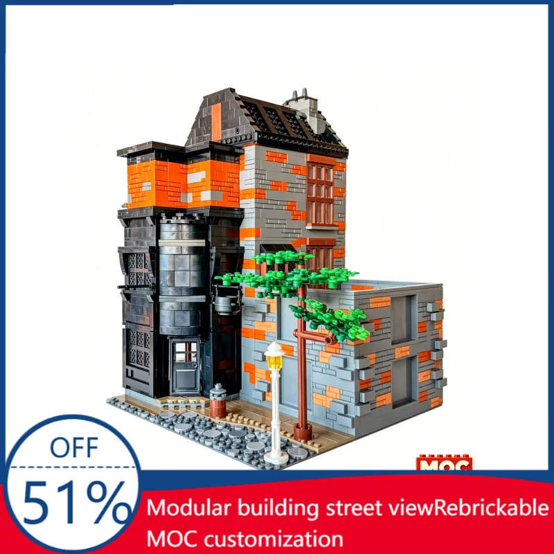 

2591PCS MOC The Leaky Cauldron & Brick Wall Bundle Building Blocks Educational DIY Assembly Toy Gift For Collection And Display