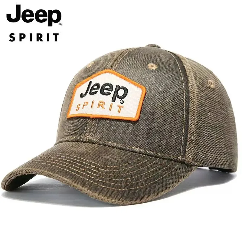 JEEP Spirit Men's Baseball Hat Outdoor Adjustable Embroidered Hat New Casual Youth Hat Duck Tongue Hat Men's