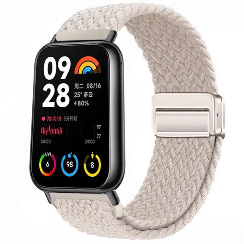 حزام سيليكون لشاومي باند 8 برو ، سوار ساعة مغناطيسي لساعة ريدمي 4 ، سوار كوريا بديل ، ساعة معصم رياضية