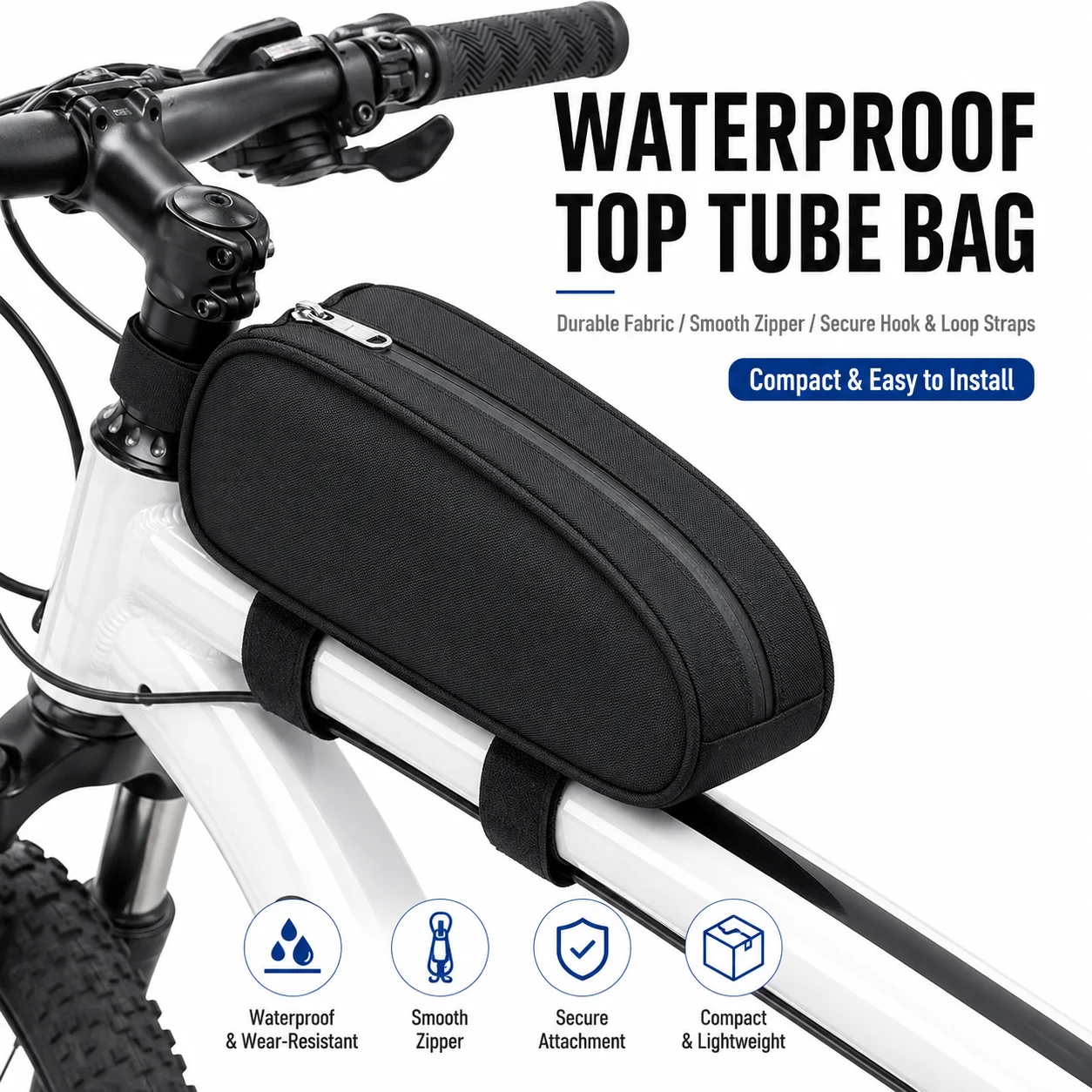

Lightweight Waterproof Bike Top Tube Frame Bag Compact Bicycle Front Bag Easy Install MTB Road Cycling Accessories