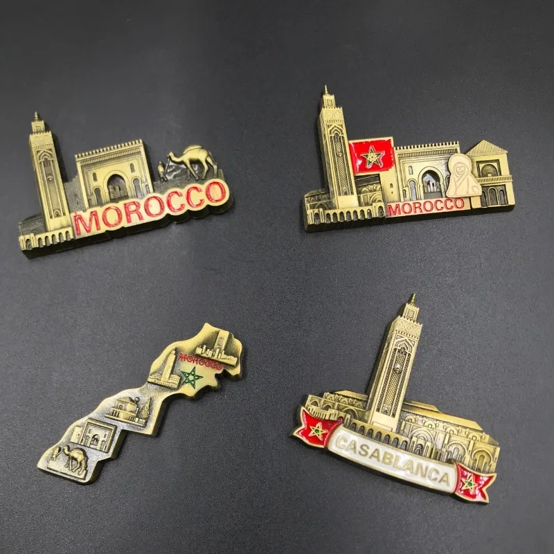 Morocco Refrigerator Stickers Casablanca Travelling Souvenirs Metall Fridge Magnets Home Decor Wedding Gifts