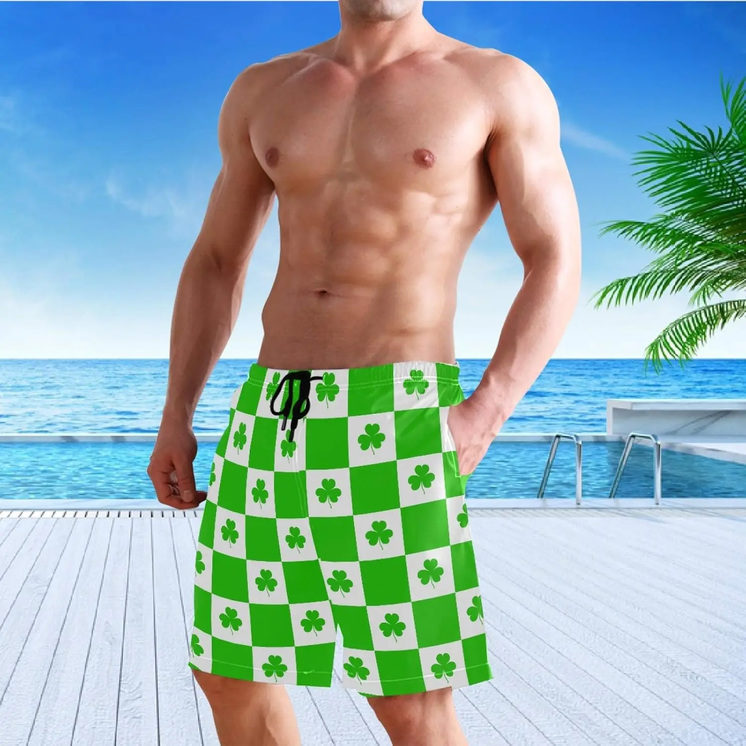 

visesunny Men's Novelty Beach Shorts Quick Dry Swimwear Sports Running Swim Board Shorts