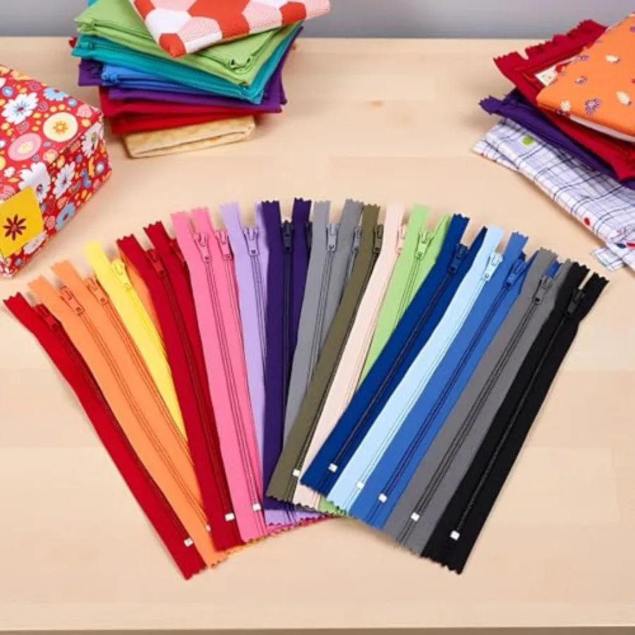 20 Pcs Nylon Coil Zippers Colorful Craft Zippers Sewing Zipper for Making Bags Pouches Fasteners 12 Inch