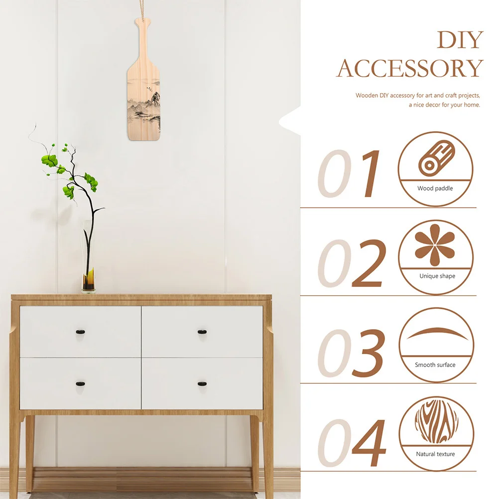 

2Pcs Blank Oar Wooden Unfinished Paddle for DIY Home Decor Rustic Hanging Ornament Craft Project Decoration Handicraft Paddle