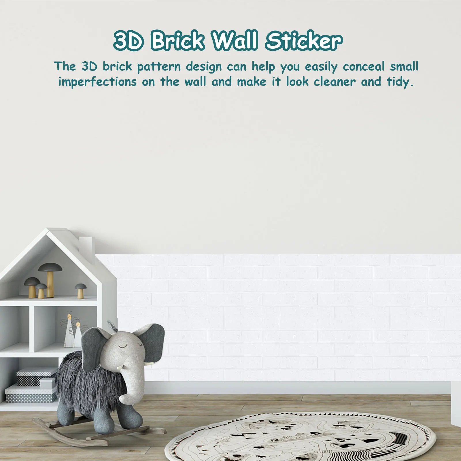 

10Pcs 3D Brick Wall Sticker Peel Stick Lightweight Xpe Panels Self-Adhesive Wallpaper Wall Covering Peel and Stick Wallpaper