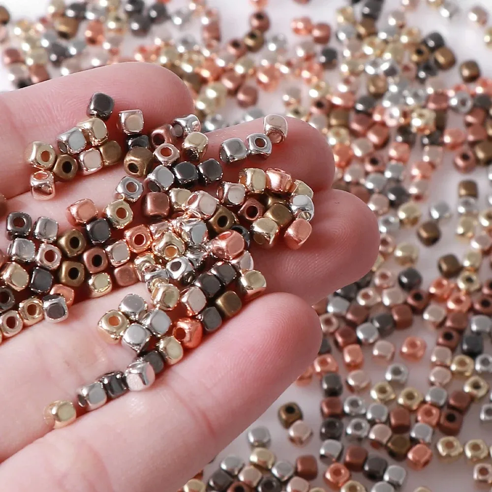 800pcs CCB Square with Rounded Corners Beads 3mm Mixed Color for DIY Jewelry Necklace Bracelet Making Accessories