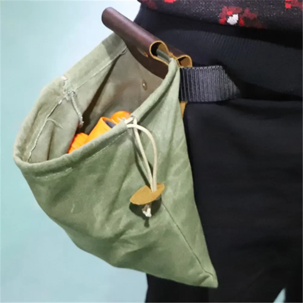 Portable Outdoor Foraging Bag Apples Berry Puch Storage Case Fruit Picking Pouch Leather Canvas Container Camping Hiking Tool