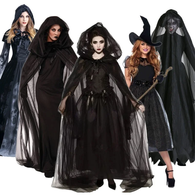 Costume da strega loween Mago Fantasma Diavolo Vestito Donne adulte Abiti da prestazione Vestito da diavolo Fem Sle