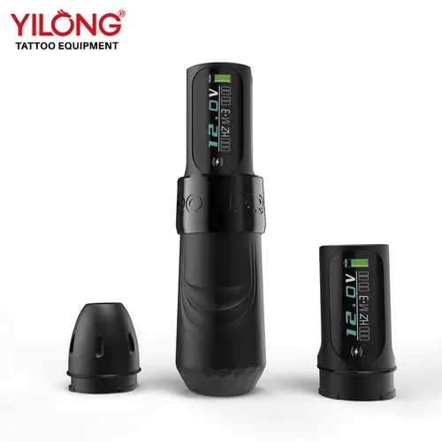 Imagen 1 del producto Máquina de tatuaje inalámbrica profesional MAX Pro, pluma de tatuaje con Motor Sin Núcleo de 4,0 MM y 1800mAh para artistas tatuadores con dos baterías