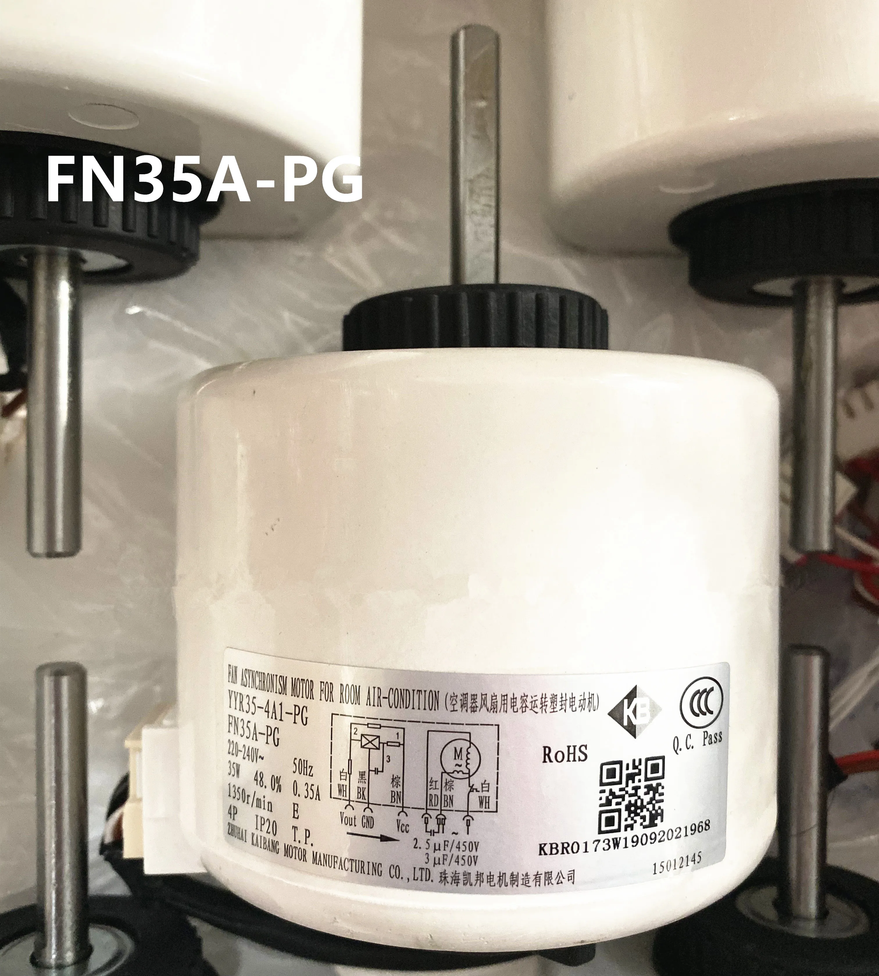 nuovo buon funzionamento per il motore della macchina del motore del ventilatore del condizionatore d\'aria FN35A-PG YYR35-4A1-PG 15012145 buon