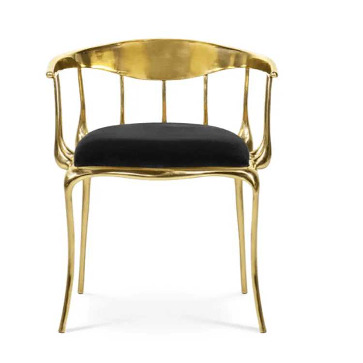 

Custom Modern Luxury Hotel Furniture Velvet Fabric Metal Frame Black And Gold Dining Chair For Room