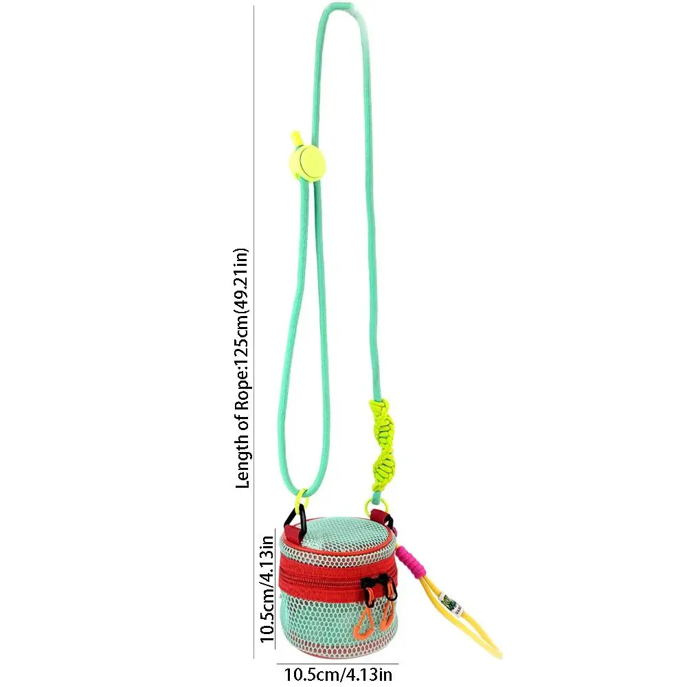 Durable Hollow Mesh Shoulder Bag Mini Wear-proof Circular Crossbody Bag Lightweight Portable Colorful Bucket Bag Lipstick view 5