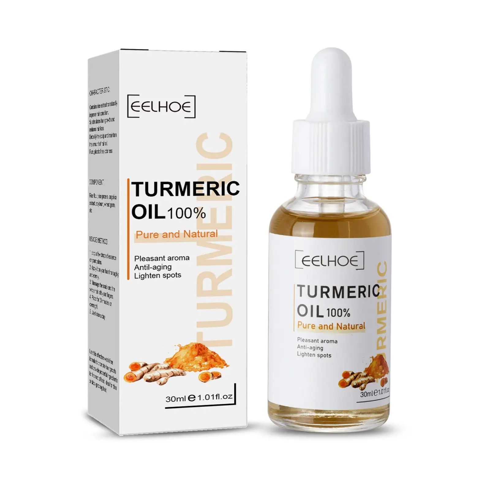 10 Stuks 30Ml Kurkuma Sproet Whitening Serum Curcumine Olie Fleuren Fade Dark Spot Verwijdering Pigment Corrigeert Natura Siberica