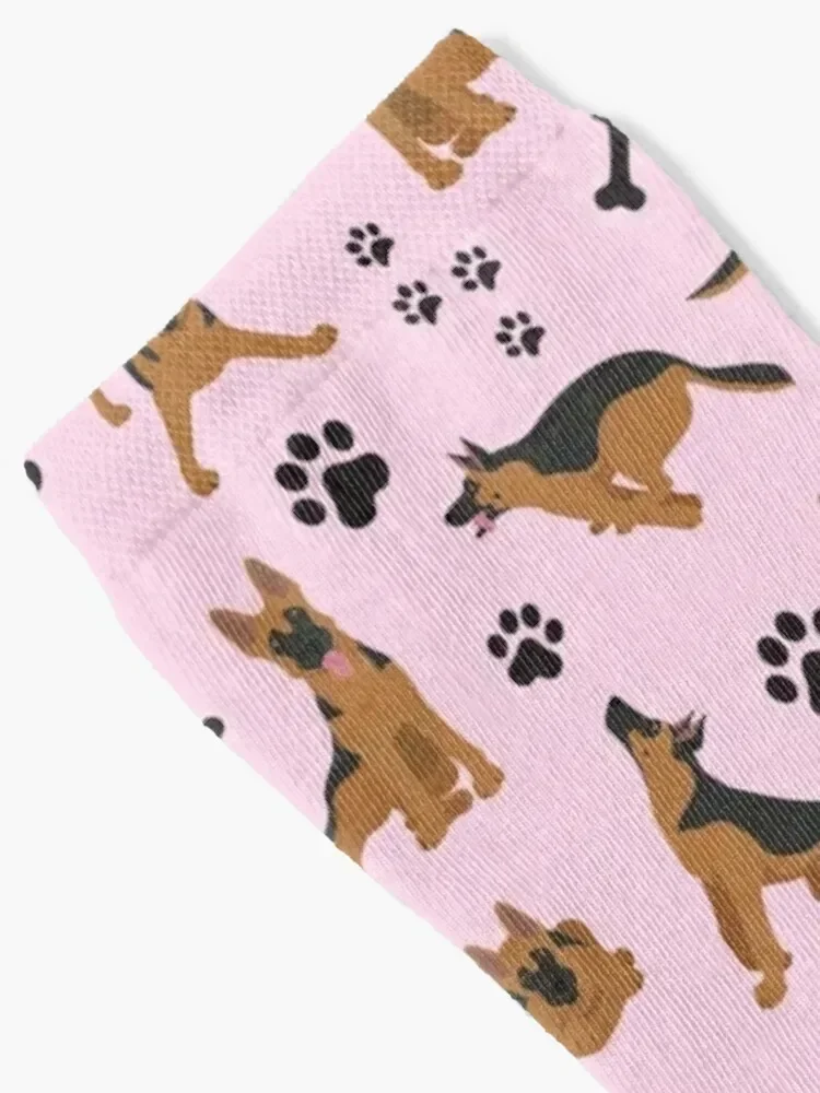 German Shepherd Pattern in Pink Socks winter thermal christmas gift Socks Woman Men's