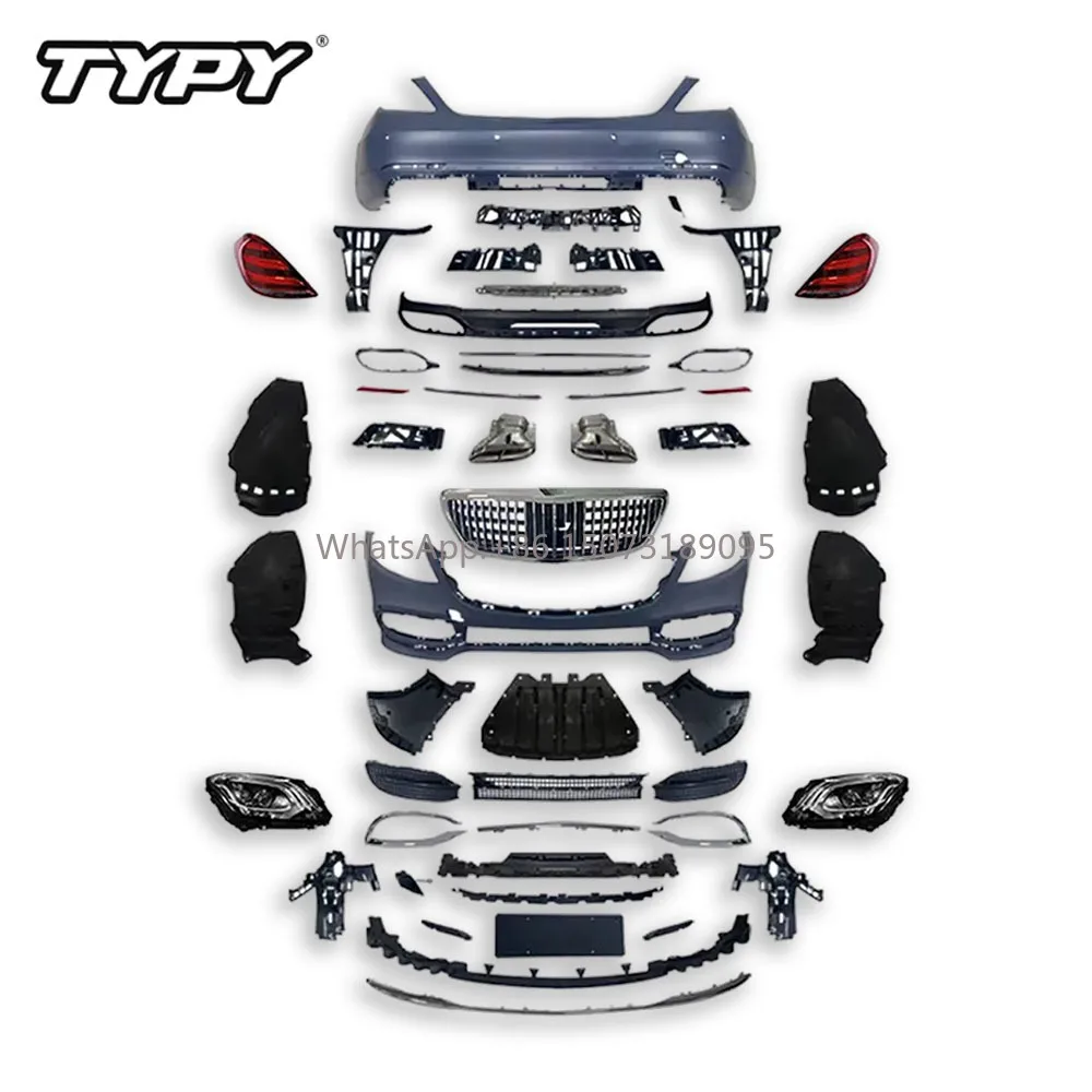 

Car Accessories Front Rear Bumper Headlights Taillights for Mercedes-Benz 2014-2018 W222 Upgrade Maybach Style Body Kit