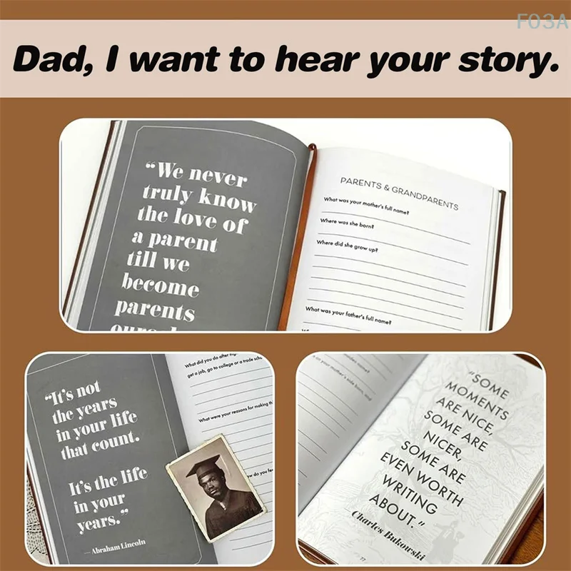 Dad I Want To Hear Your Story Journal Brown A Father's Guided Journal Multipurpose Journal Book Portable Notebook School Gift