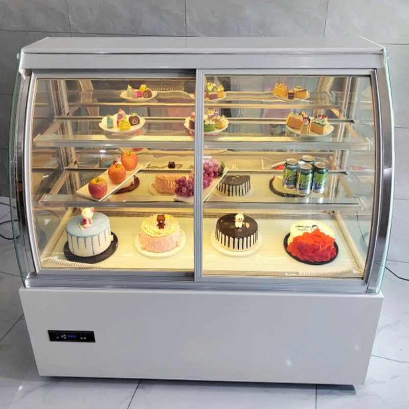 Commercial Cake Crisper Beverage Deli Cold Dish Stainless Steel Fried Skewers Freezer Refrigerated Display Cabinet