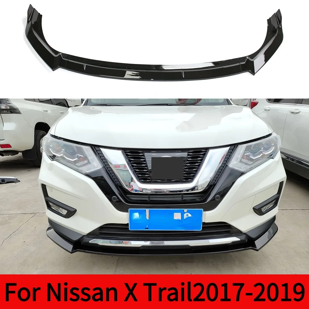 

For Nissan X-TRAIL 2017-2021 Glossy black Carbon Front Lip Front Splitter Bumper Lip Air Dam Deflector Tuning Accessories For