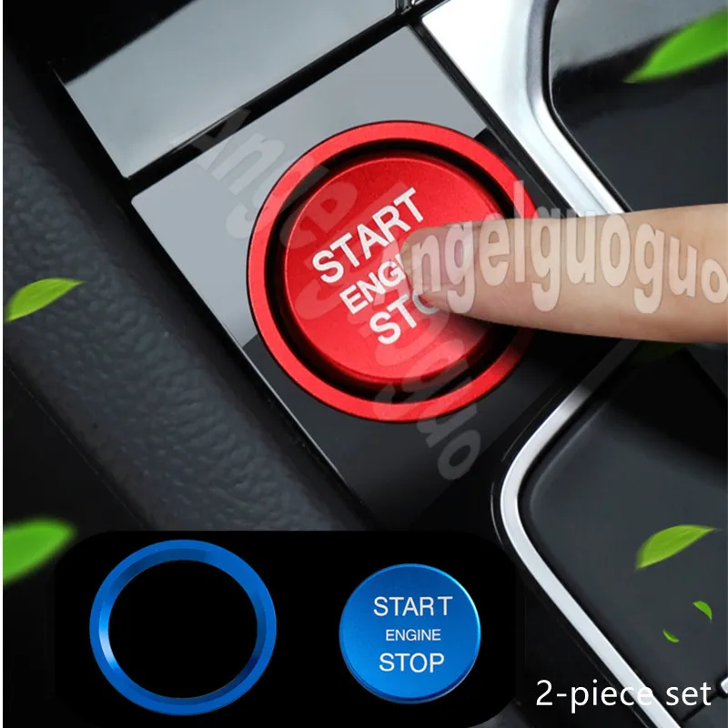 Car Ignition Engine Start Stop Button Cover Trim Sticker For VW Volkswagen Touareg Altas CC T-roc Touran Tiguan Alloy Accessorie